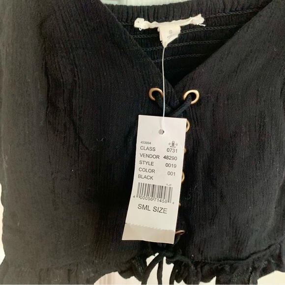 Black Corset-Style Lace-Up Front Cami Top - Picture 3 of 5